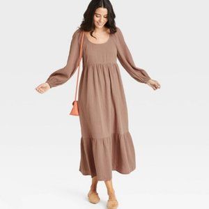 Universal Thread Balloon Long Sleeve Dress‚ Brown